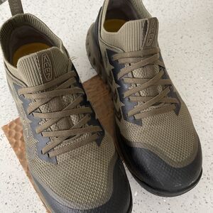 KEEN Utility Men's Shift Composite Toe Slip on Work Shoes Sz 9D Green/brown